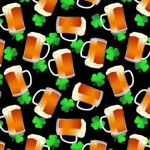  Irish Mugs of Beer on Black