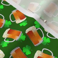  Irish Mugs of Beer on Green