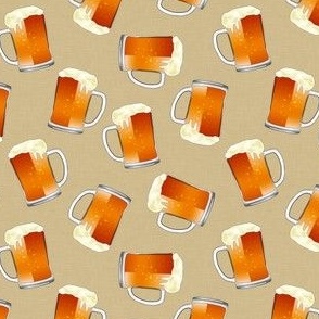 Mugs of Beer on Linen