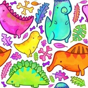 Cute Dinosaurs Rainbow