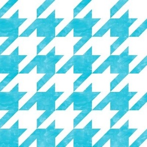 Blue and White Houndstooth Check