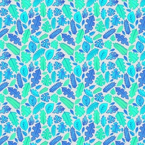 Leaf Print in Aqua