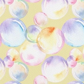 Watercolor Bubbles - Yellow 