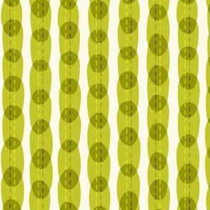 Abstract overlapping circles with transparencies and lines design for home decor, wallpaper in cyber lime, green // Large