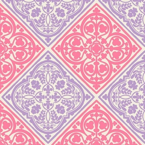 Floral Tile - Pink & Purple