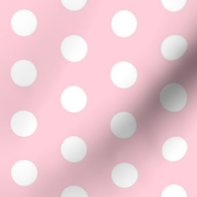 dot-pastel pink_ white - 1 inch