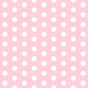 dot-pastel pink_ white - 1 inch