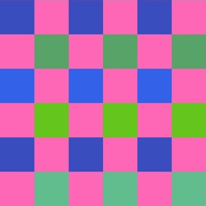 bold bright checker fabric - checkerboard, 90s retro kids pink