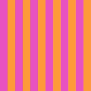 bold stripes fabric - bright colorful rainbow stripe fabric - orange and pink