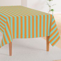 bold stripes fabric - bright colorful rainbow stripe fabric - orange and mint