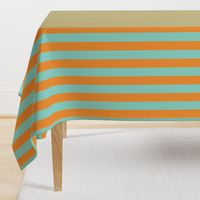 bold stripes fabric - bright colorful rainbow stripe fabric - orange and mint