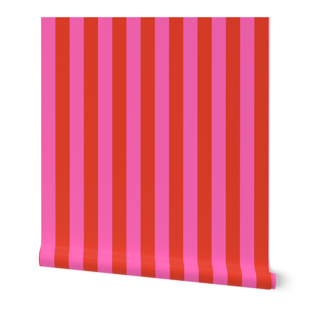 bold stripes fabric - bright colorful rainbow stripe fabric - pink red