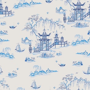 Blue and White Chinese Chinoiserie