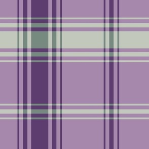 10 Inch purple tartan plaid for fall, large scale