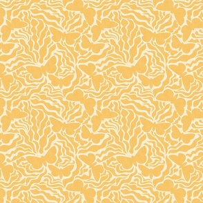 Leaves and Butterflies - Bright Yellow / Medium