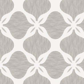 Textured Ogee Floral-Grey
