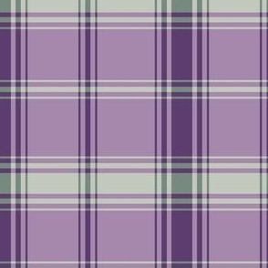 medium scale purple plaid for kids apparel, baby and nursery. Cute fall tartan in lilac and plum