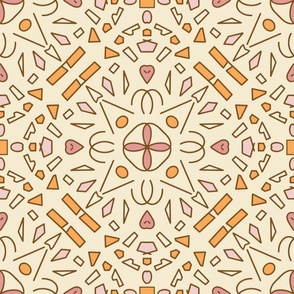 Frieda-1920s-Art-Deco-Geometric---M-wallpaper---soft-pink-orange-brown-beige---MEDIUM---1800