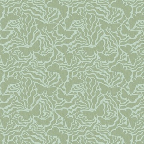 Leaves and Butterflies - Sage Shades / Medium