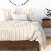 Lars Stripes in White and Light Beige - Vintage Vertical Stripes 