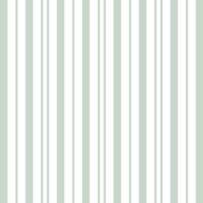 Lars Stripes in White and Pale blue - Vintage Vertical Stripes 