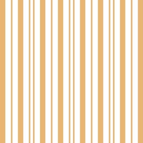 Lars Stripes in White and Mustard Yellow - Vintage Vertical Stripes 