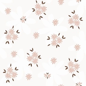 Large Scale // Blush Pink Daisy Ditsy Floral with Butterflies on Blush Rose Pink