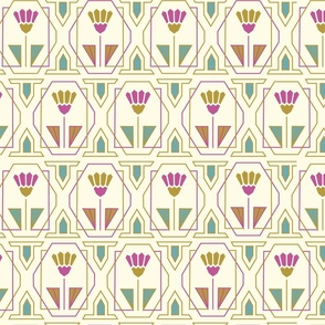 (L) 20s art deco floral vanilla