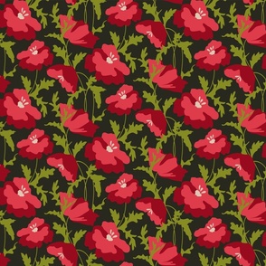 Blossom Poppies dark background small size 
