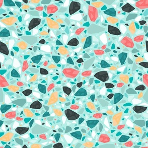 Modern Terrazzo Mosaic Tiles - Bathroom Wallpaper - Bright mint