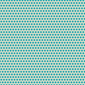 Blue off-white polka dots