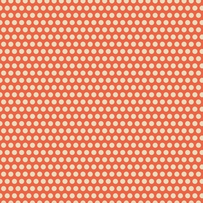 Orange off-white polka dots