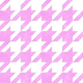 Pink and White Houndstooth Check