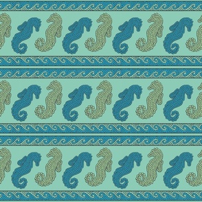 Peel and Stick Bath border- Seahorse mosaic 6in. border