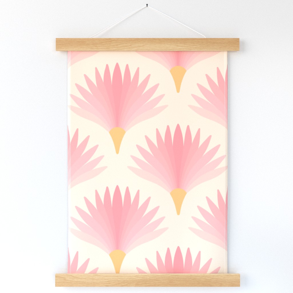 Powder Room pink Art Deco Dianthus large 12 wallpaper scale by Pippa Shaw