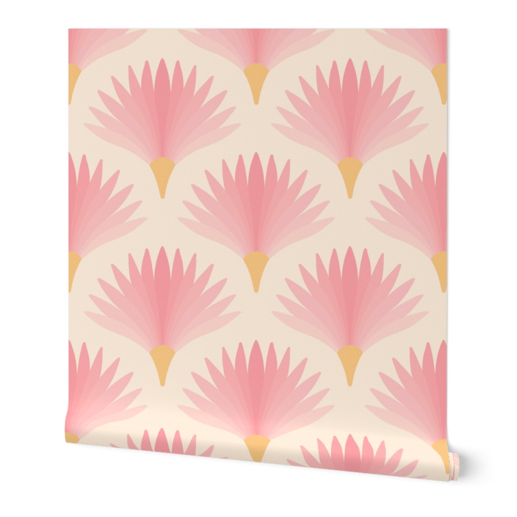 Powder Room pink Art Deco Dianthus large 12 wallpaper scale by Pippa Shaw
