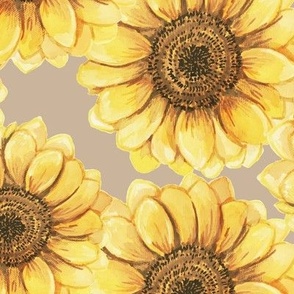 Yellow Watercolor Sunflowers
