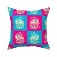 Bubbles in the laundry room - fuchsia, turquoise