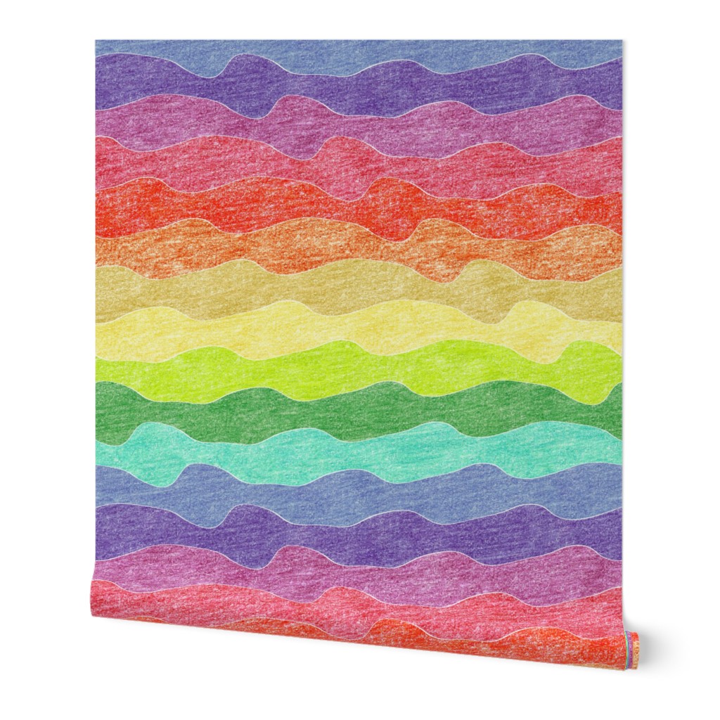 rainbow crayon waves