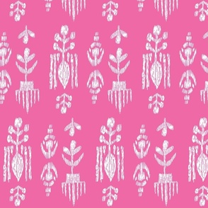 Pink and White Ikat 