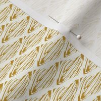 Block Print Lateral Leaves - Mustard/Natural