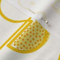 Rubber Duckie- Bathroom Wallpaper- Rubber Duck- Continuous Line Geometric Yellow Ducks- Kidult- Bold Golden Yellow on White Background- Extra Large- Jumbo