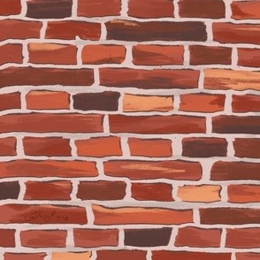 Hand-drawn brick wall