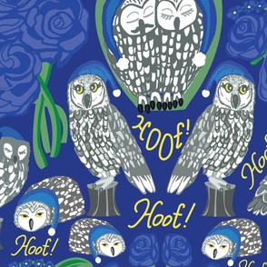 Owls-w-Blueroses