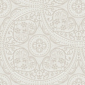 natural neutral vintage ornaments on a light beige background -  large scale