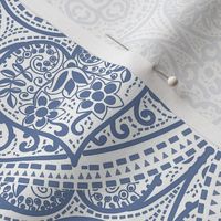 delft blue vintage ornaments on a white background -  medium scale