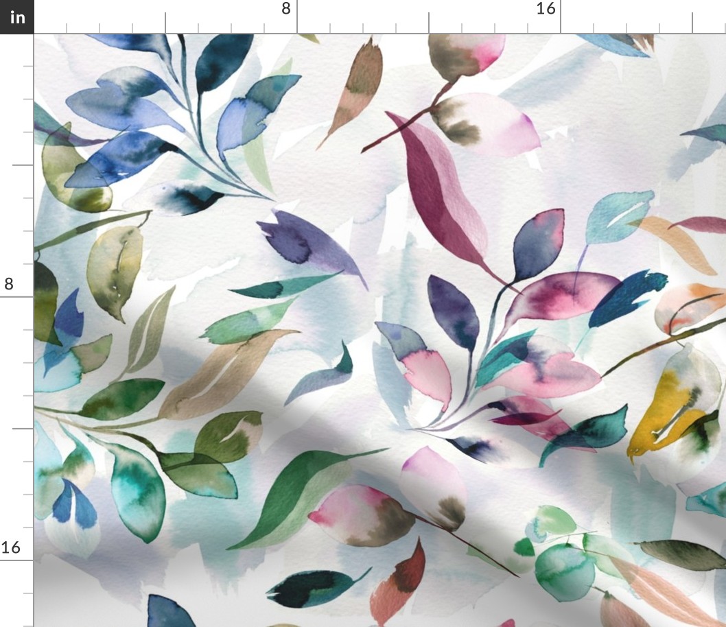 Botanical First day of summer Watercolor leaves botanical mom Loose floral Medium