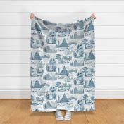 (L) Travel to Italy blue toile de jouy L scale 