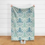 Bath time with interlocking Octopuses in sea green and blue