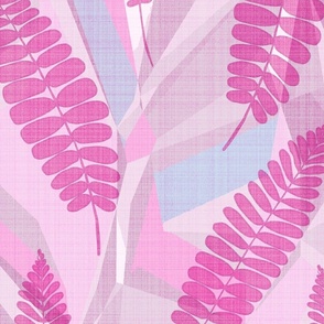 Abstract Fern Sunroom, pink 24 inch